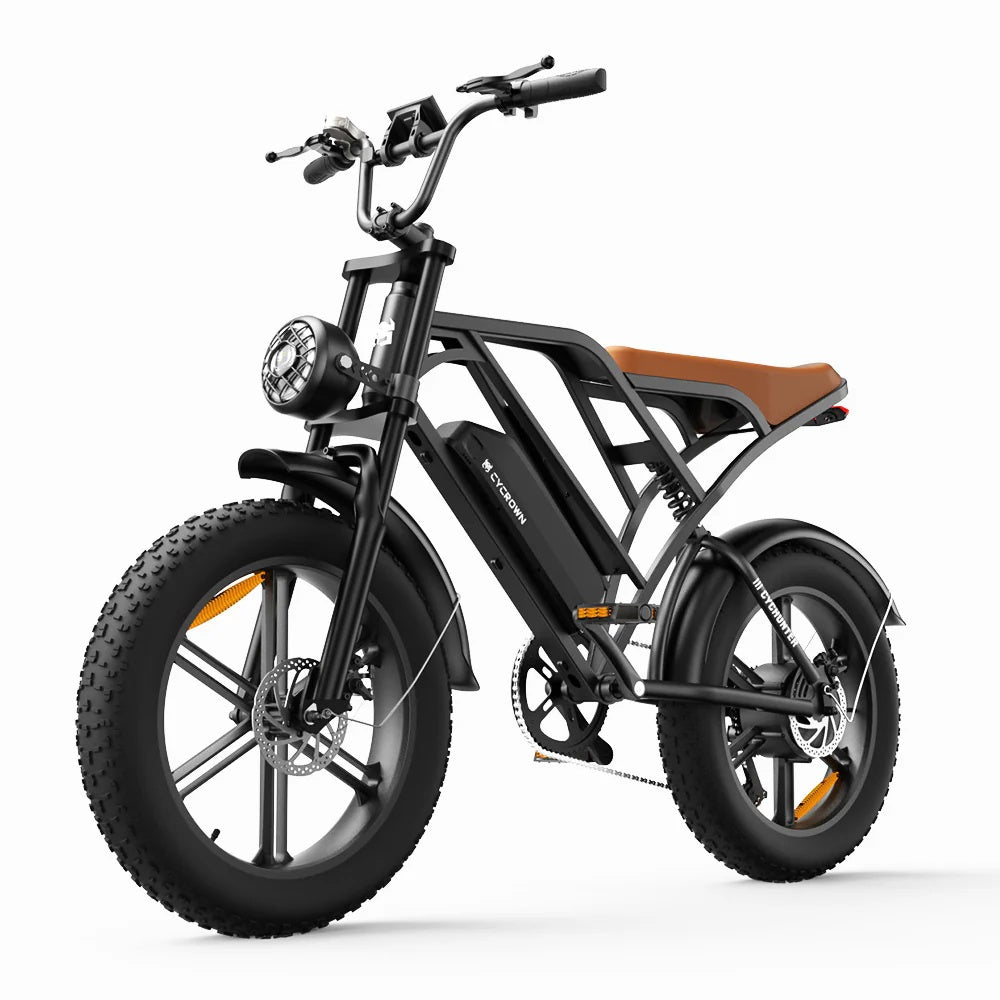 CYCROWN Hunter 20 Retro Electric Dirt Bike 750W Motor 48V 13+13Ah Dual Batteries