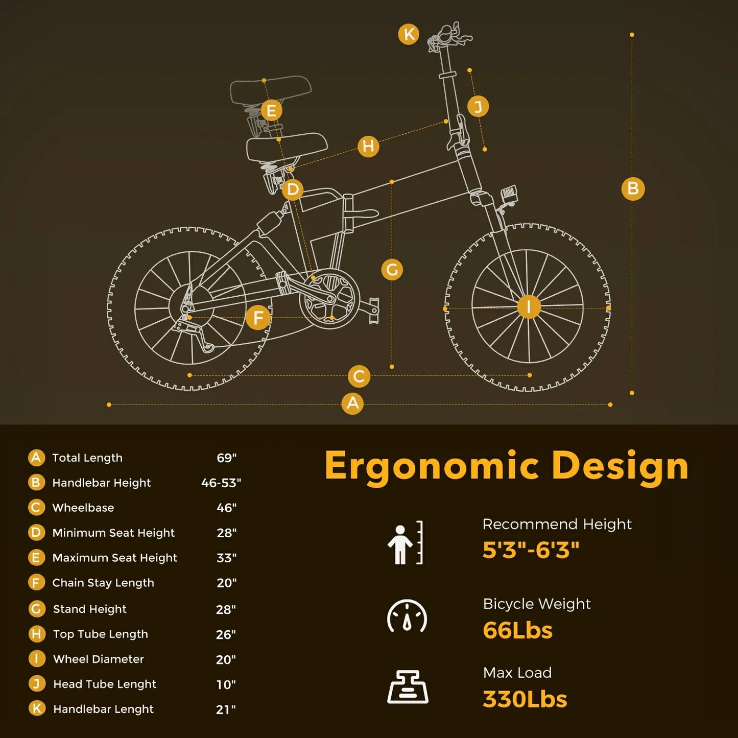 CYCROWN Knight 20 Folding Electric Bike 750W Peak Motor 48V 12.5Ah Battery