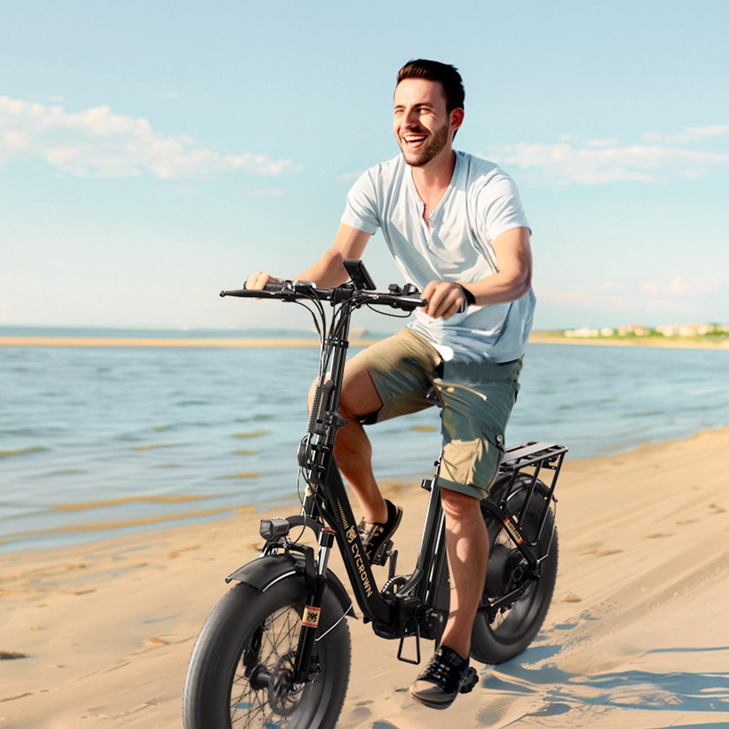 CYCROWN Free 20 Step-Thru Fat Tire All-Terrain Electric Bike 1000W Peak Motor 48V 15.6Ah Battery