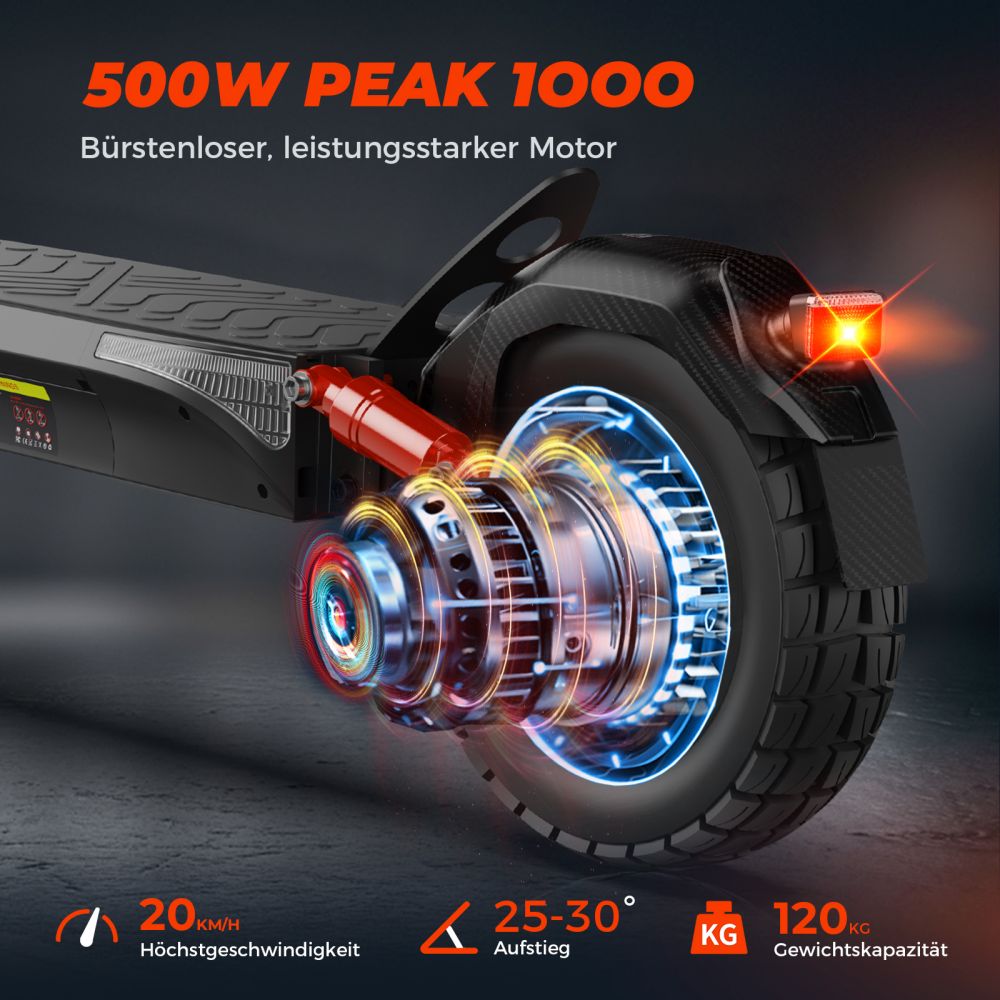 ISINWHEEL T4 10 Off-road Electric Scooter 1000W Motor 42V 12.5Ah Battery (ABE)