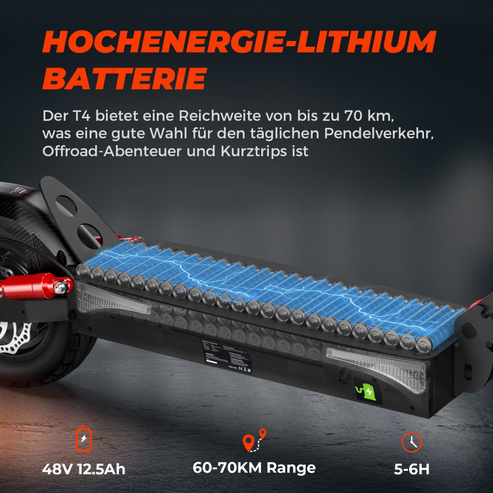 ISINWHEEL T4 10 Off-road Electric Scooter 1000W Motor 42V 12.5Ah Battery (ABE)