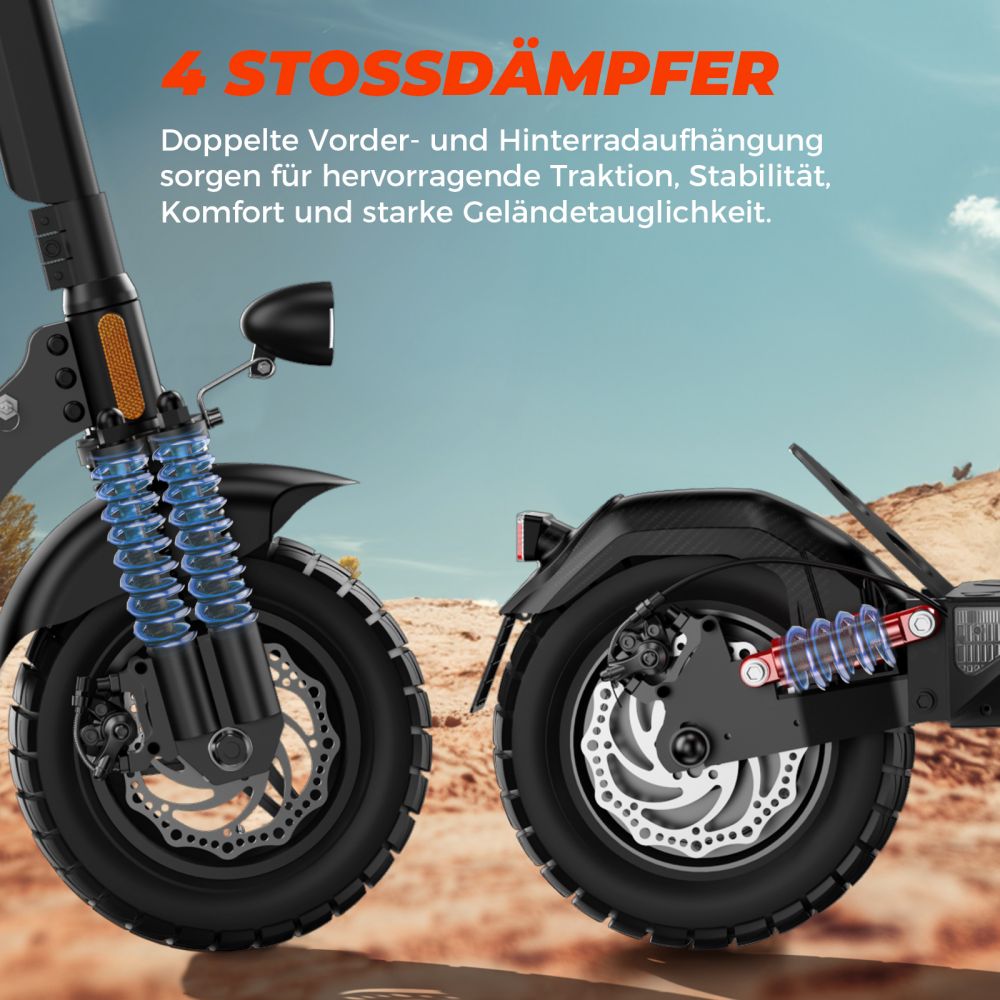 ISINWHEEL T4 10 Off-road Electric Scooter 1000W Motor 42V 12.5Ah Battery (ABE)