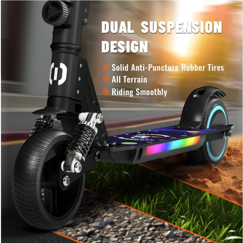 SIMATE S5 6.5 Kid's Foldable Colorful Body Lights Electric Scooter 130W Motor 24V 2.5Ah Battery (New)