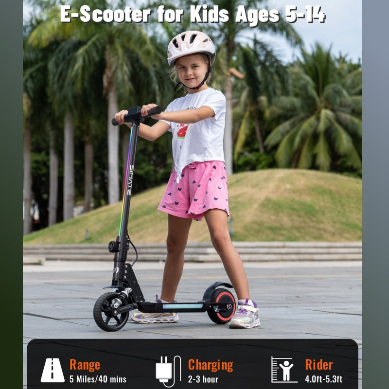 SIMATE S5 6.5 Kid's Foldable Colorful Body Lights Electric Scooter 130W Motor 24V 2.5Ah Battery (New)