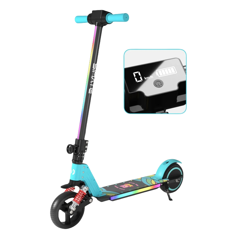 SIMATE S5 6.5 Kid's Foldable Colorful Body Lights Electric Scooter 130W Motor 24V 2.5Ah Battery (New)