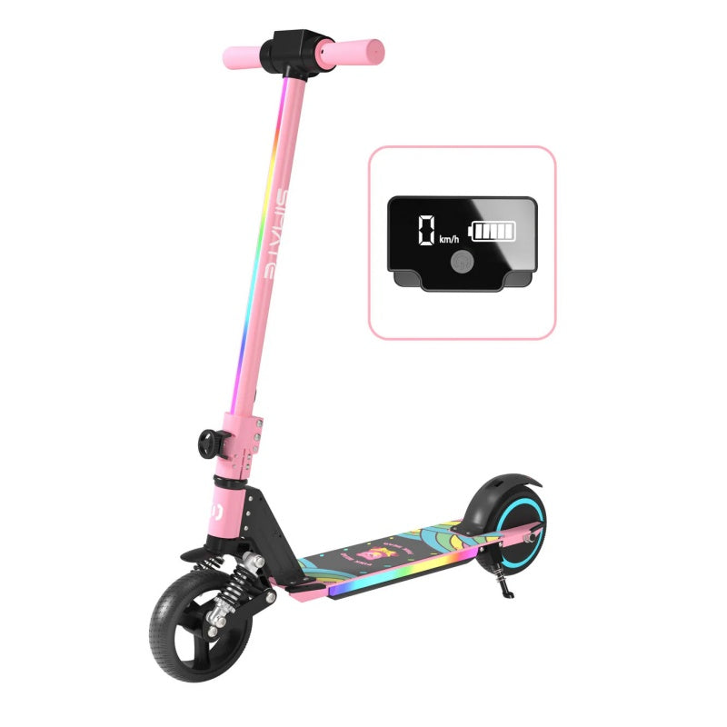 SIMATE S5 6.5 Kid's Foldable Colorful Body Lights Electric Scooter 130W Motor 24V 2.5Ah Battery (New)