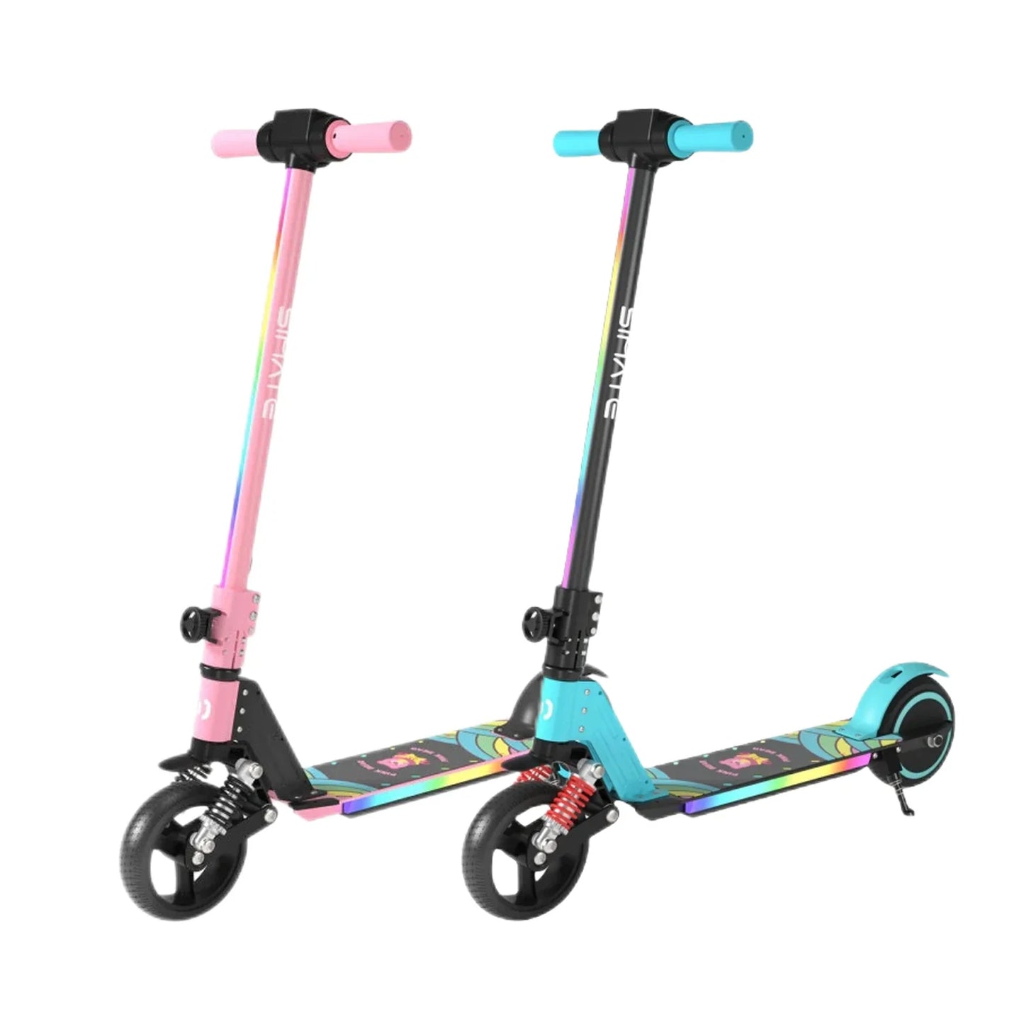 SIMATE S5 Kid's Foldable Colorful Body Lights Electric Scooter Combo (New)