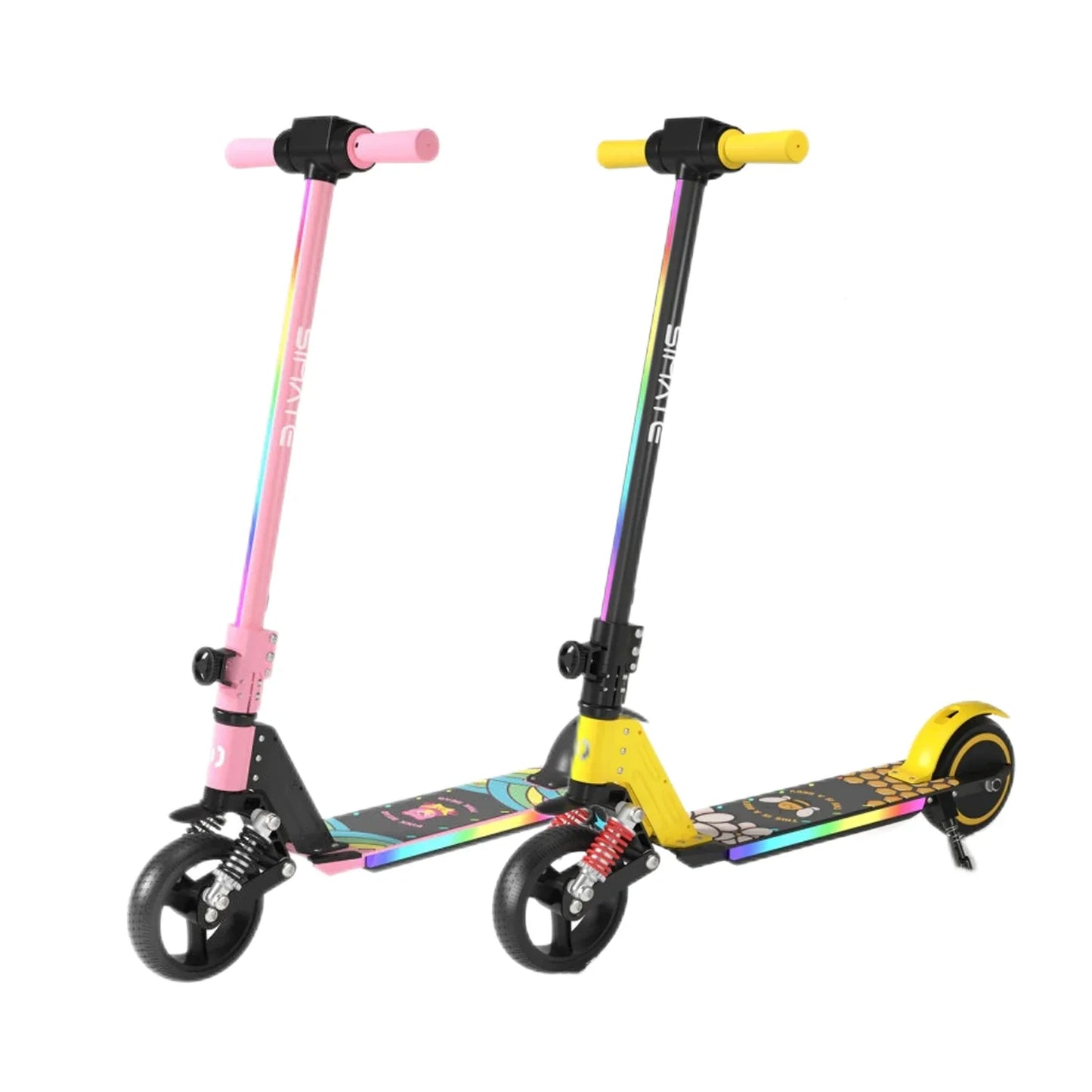 SIMATE S5 Kid's Foldable Colorful Body Lights Electric Scooter Combo (New)