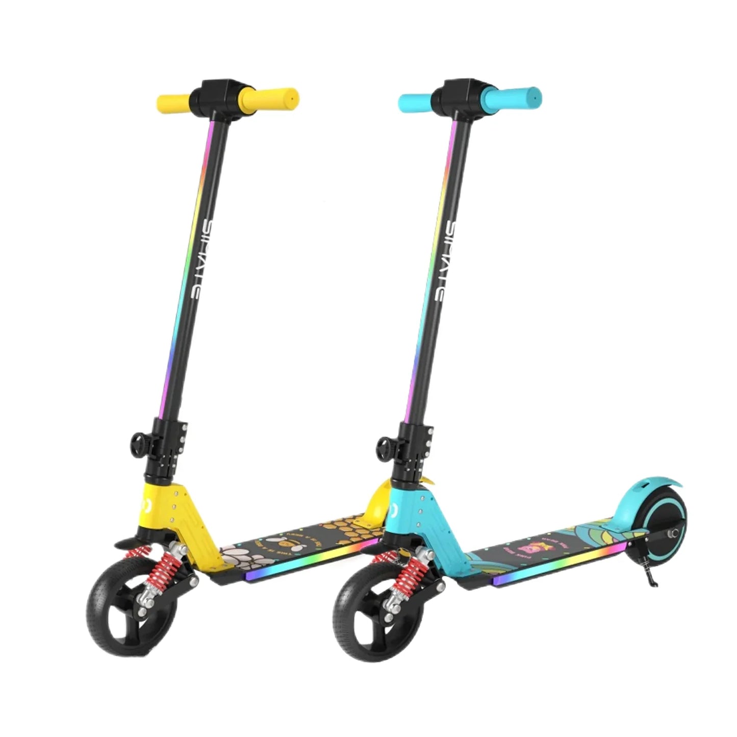 SIMATE S5 6.5 Kid's Foldable Colorful Body Lights Electric Scooter 130W Motor 24V 2.5Ah Battery (New)