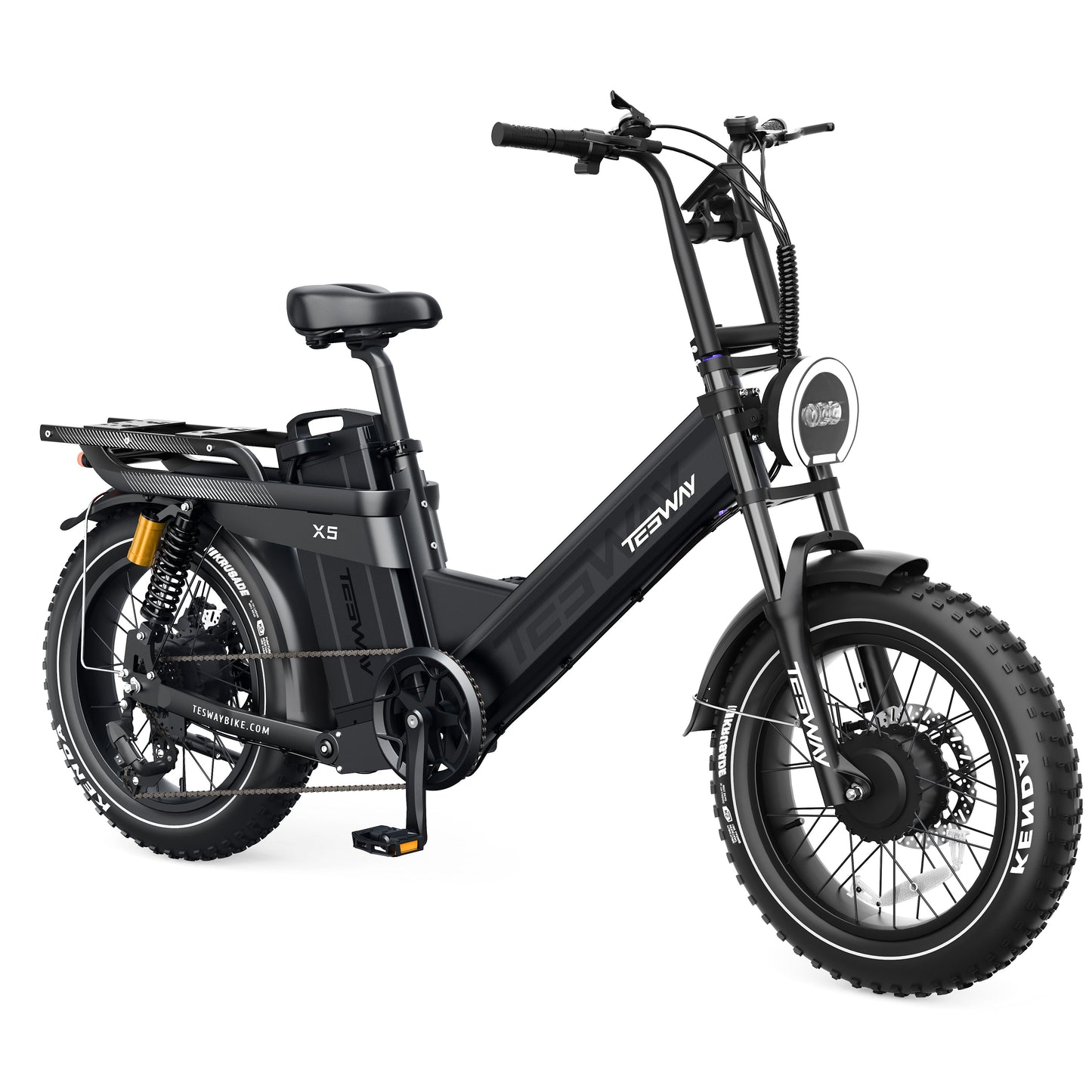 TESWAY X5 AWD Step-Thru E-Bike – Easy Mount 3000W Dual Motor