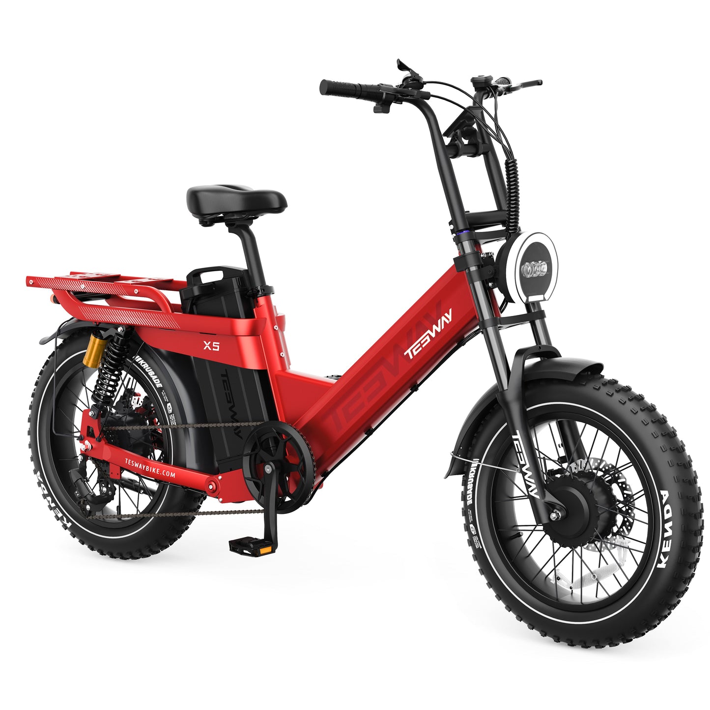TESWAY X5 AWD Step-Thru E-Bike – Easy Mount 3000W Dual Motor