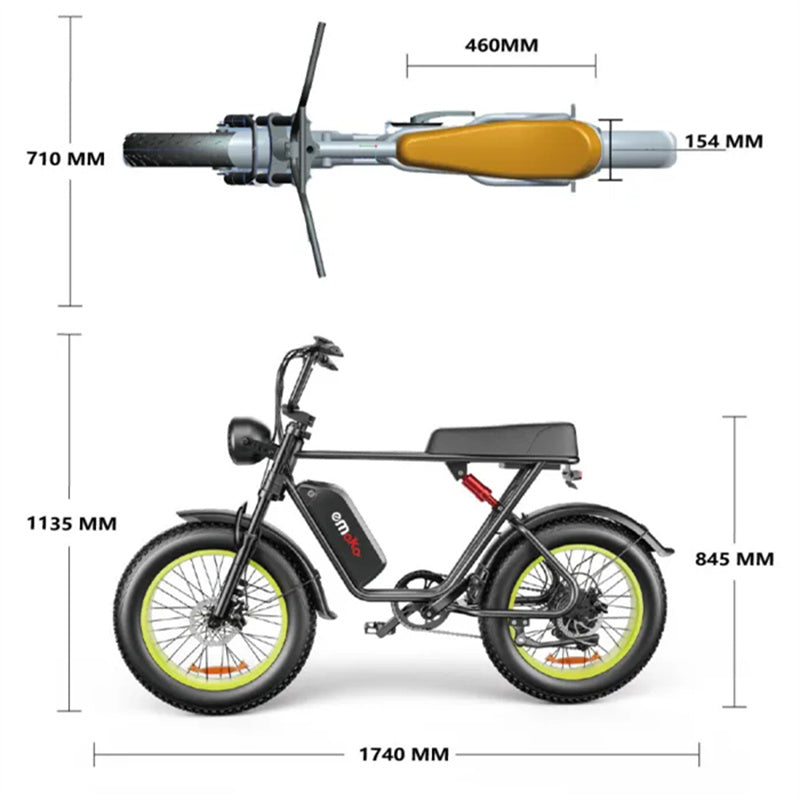 EMOKO C91 20 Fat Tire Electric All-Terrain Bike 1000W Motor 48V 20Ah Battery