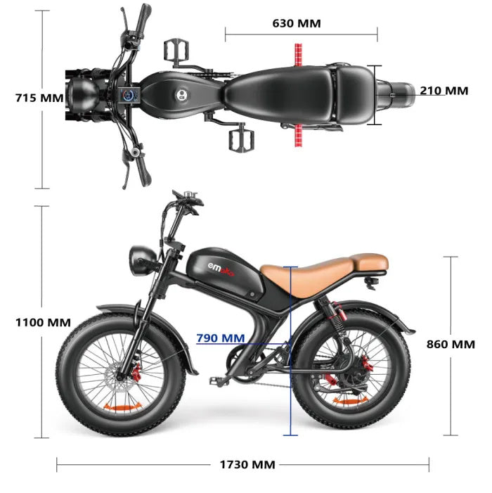 EMOKO C93 20 Fat Tire Electric Off-Road Bike 2*1000W Dual Motor 48V 20Ah/23Ah Battery