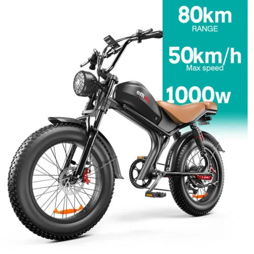 EMOKO C93 20 Fat Tire Electric Off-Road Bike 1000w Motor 48V 20Ah Battery
