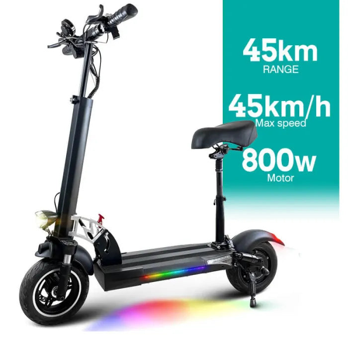 EMOKO HVD-3 10 Folding Electric Scooter 800w Motor 48V 15Ah Battery With Seat LED Light