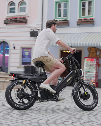 TESWAY X5 AWD Step-Thru E-Bike – Easy Mount 3000W Dual Motor