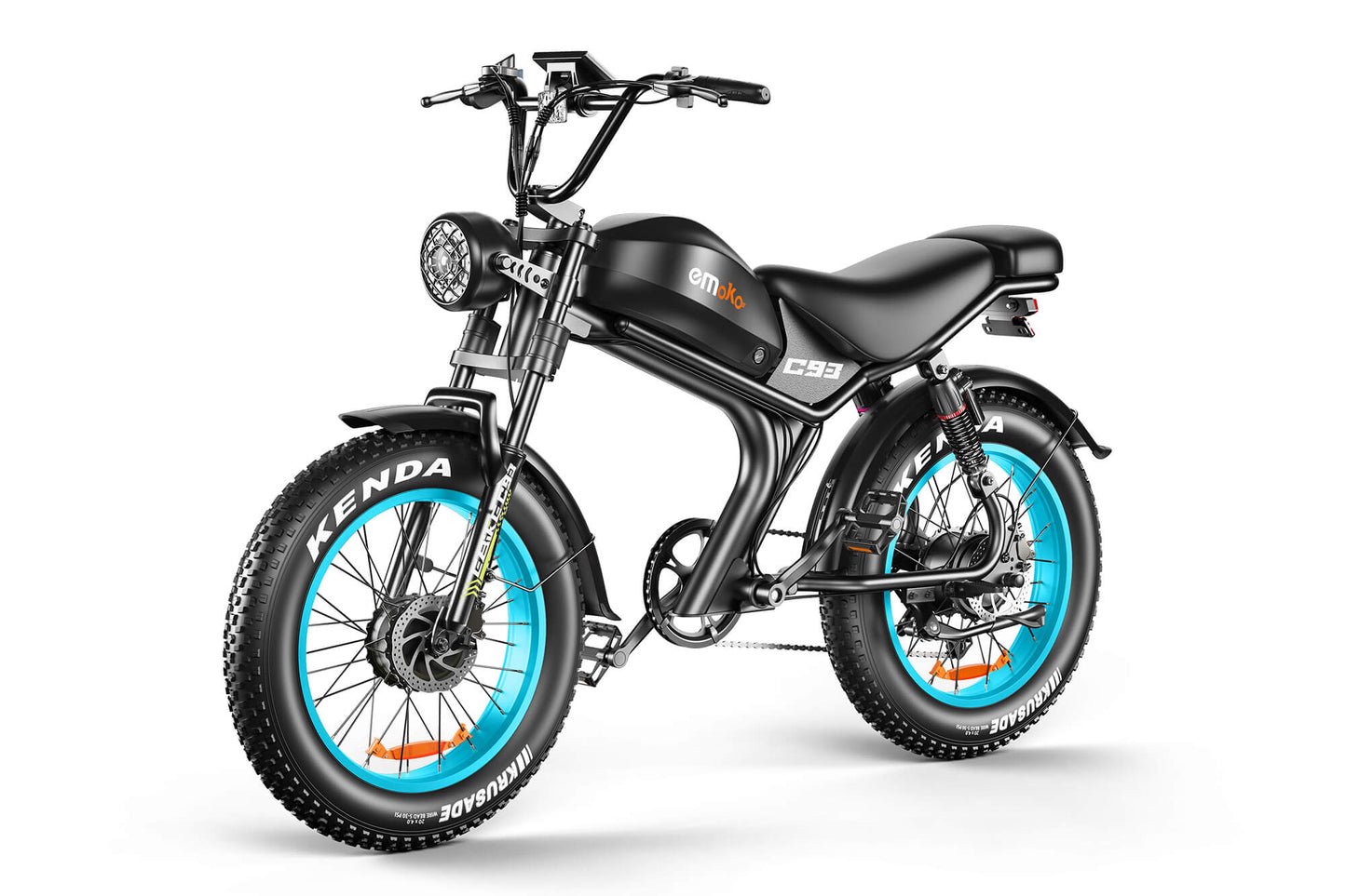 Emoko C93 moped 2000w dual motor 23ah battery fat tire ebike with full suspension hydrulic brakes for adults