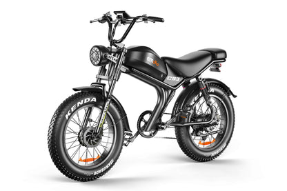 Emoko C93 moped 2000w dual motor 23ah battery fat tire ebike with full suspension hydrulic brakes for adults