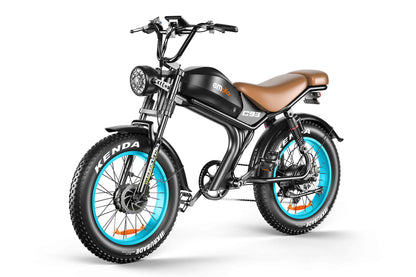 Emoko C93 moped 2000w dual motor 23ah battery fat tire ebike with full suspension hydrulic brakes for adults