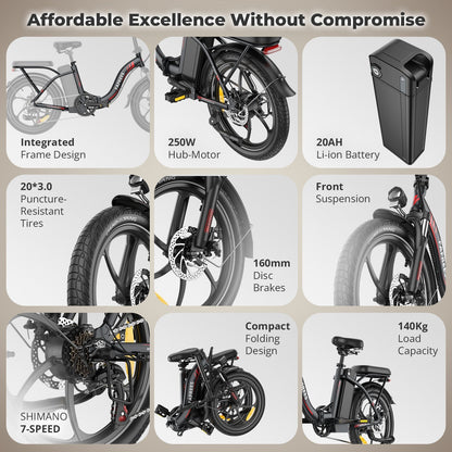 [EU] FAFREES F20+ Foldable 20 Fat-tire E-Bike