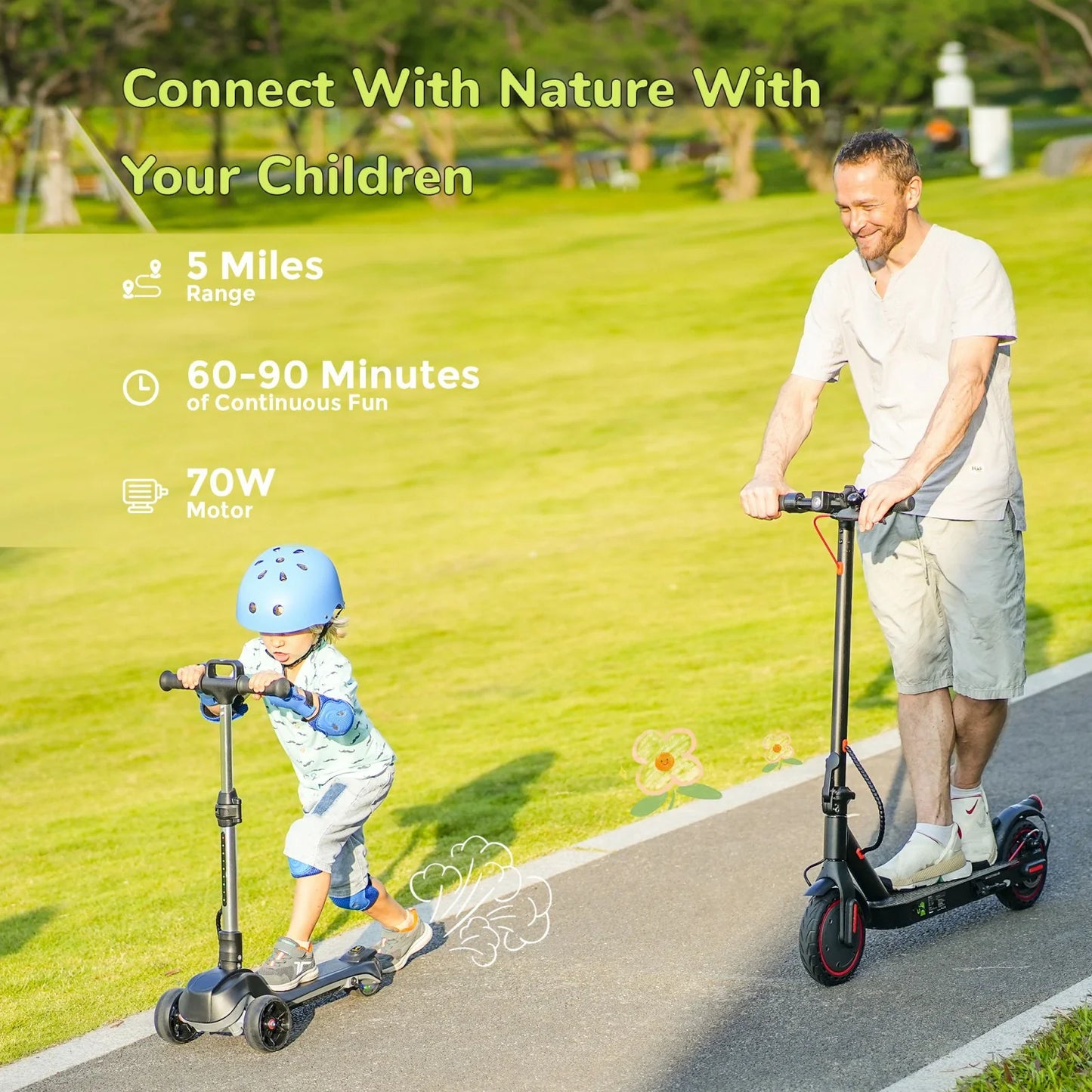 ISCOOTER IK2 3-Wheel Electric Scooter For Kids 70W Motor 18V 2Ah Battery