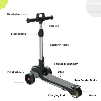 ISCOOTER IK2 3-Wheel Electric Scooter For Kids 70W Motor 18V 2Ah Battery