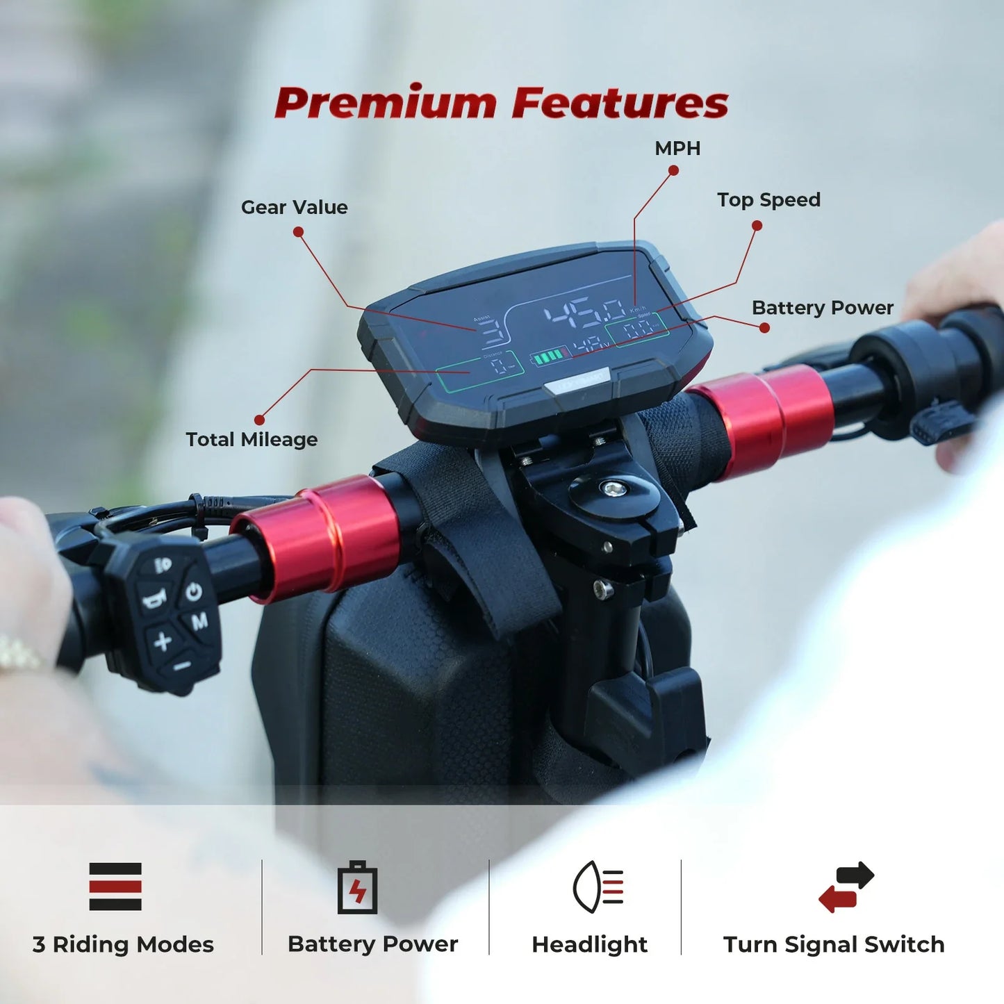 ISINWHEEL GT2 11 Folding Off-Road Electric Scooter 800W Motor 48V 15Ah Battery