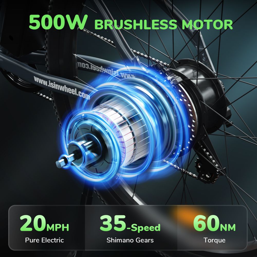 ISINWHEEL M10 26 Commuter Electric Bike 500W Motor 36V 10.4Ah Battery