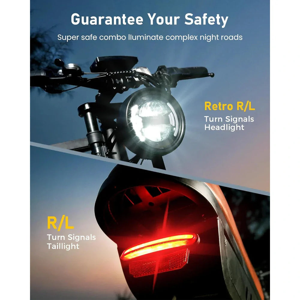 ISINWHEEL R6 20 Retro Fat Tire Electric Dirt Bike 1500W Motor 48V 13Ah Battery