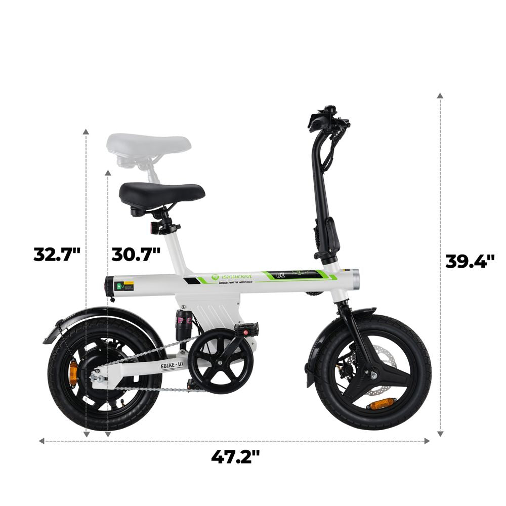 ISINWHEEL U1 14 Folding Electric Bike 500W Motor 36V 7.8Ah Battery