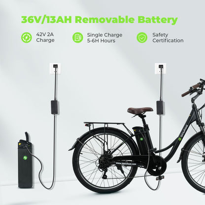 ISINWHEEL U2 26 Cruiser Commuting Electric Bike 500W Motor 36V 13Ah Battery