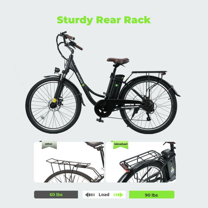 ISINWHEEL U2 26 Cruiser Commuting Electric Bike 500W Motor 36V 13Ah Battery