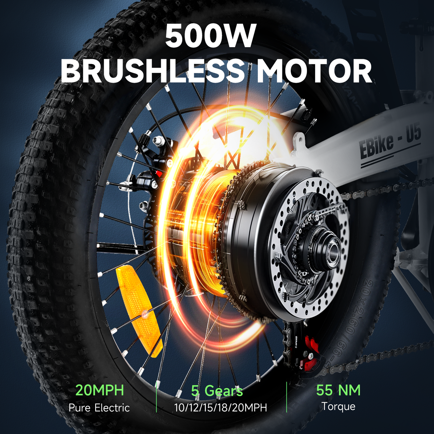 ISINWHEEL U5 20 Folding Electric Bike 500W Motor 48V 7.8Ah Battery