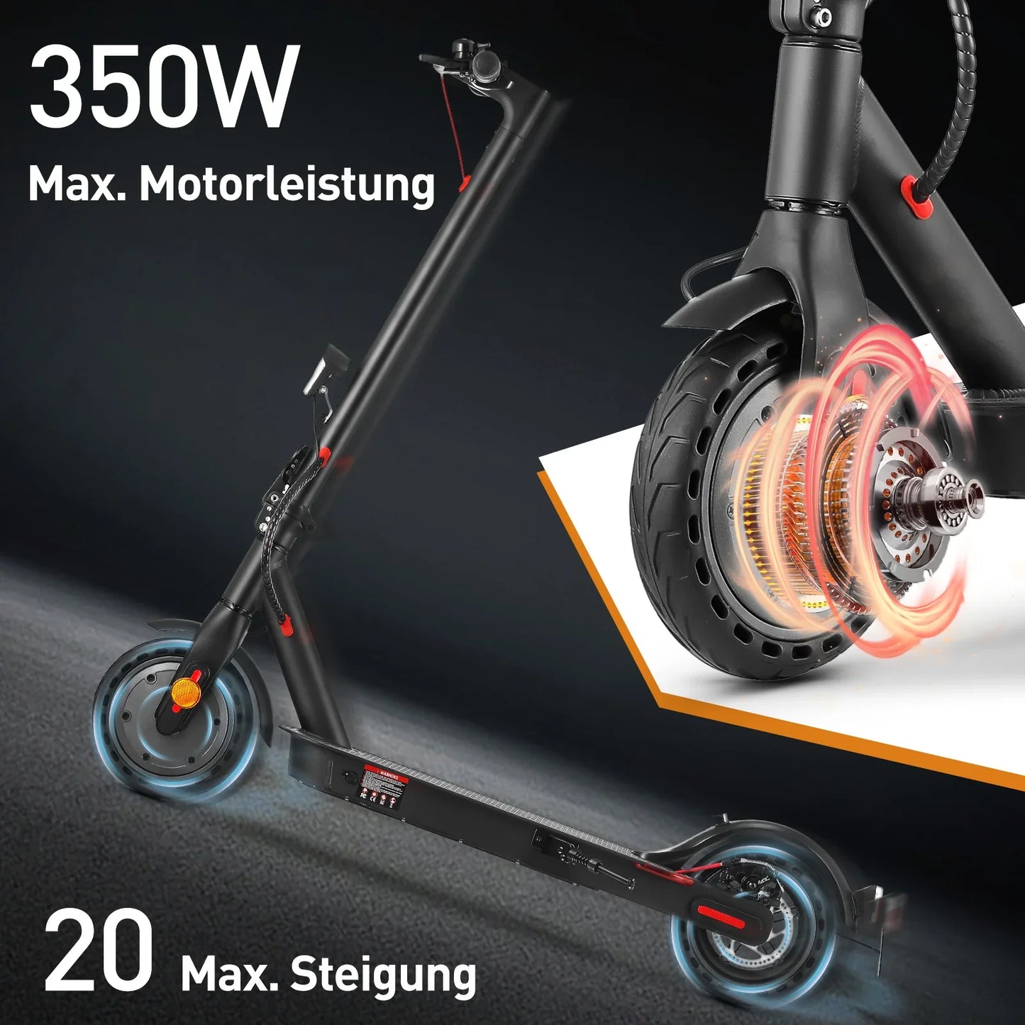 ISINWHEEL E9 8.5 Commuting Electric Scooter 350W Motor 36V 7.5Ah Battery (ABE)