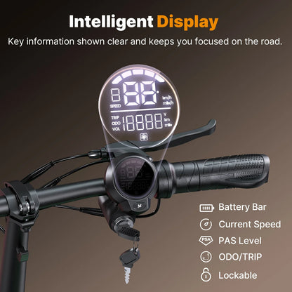 ISINWHEEL HyperX 14 Electric Scooter with Seat & Basket 700W Motor 48V 10Ah Battery